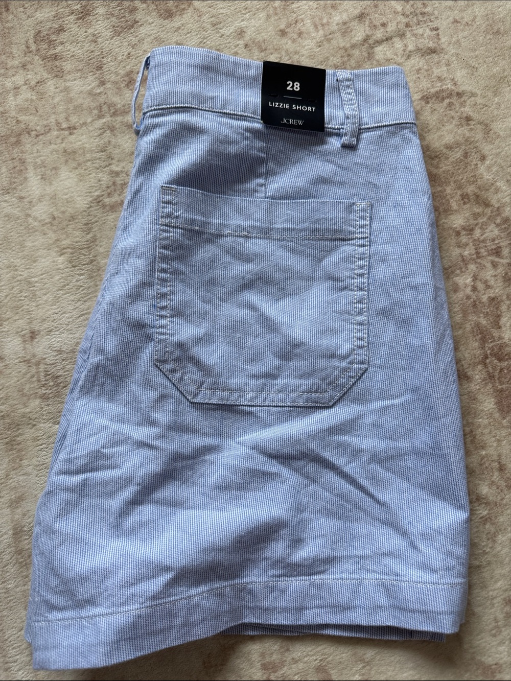 J. Crew Light Blue Seersucker Lizzie Short